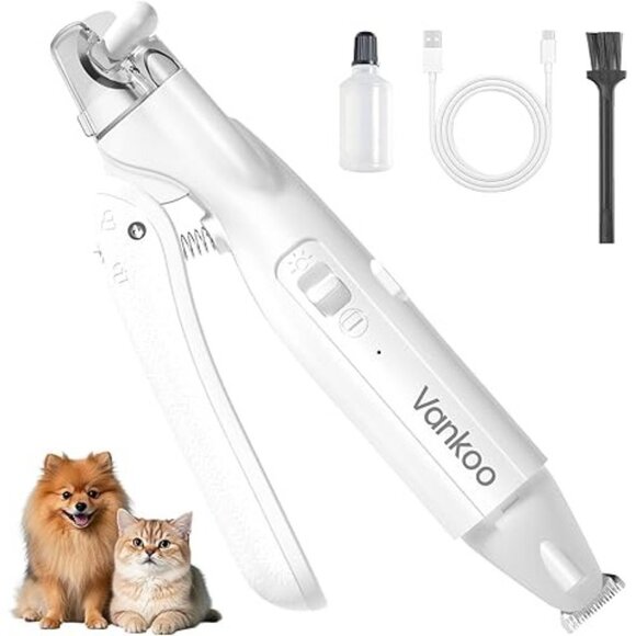 Vankoo Other - 2 in 1 Dog & Cat Nail Clippers with LED, Splash Guard, Rechargeable, Waterproof